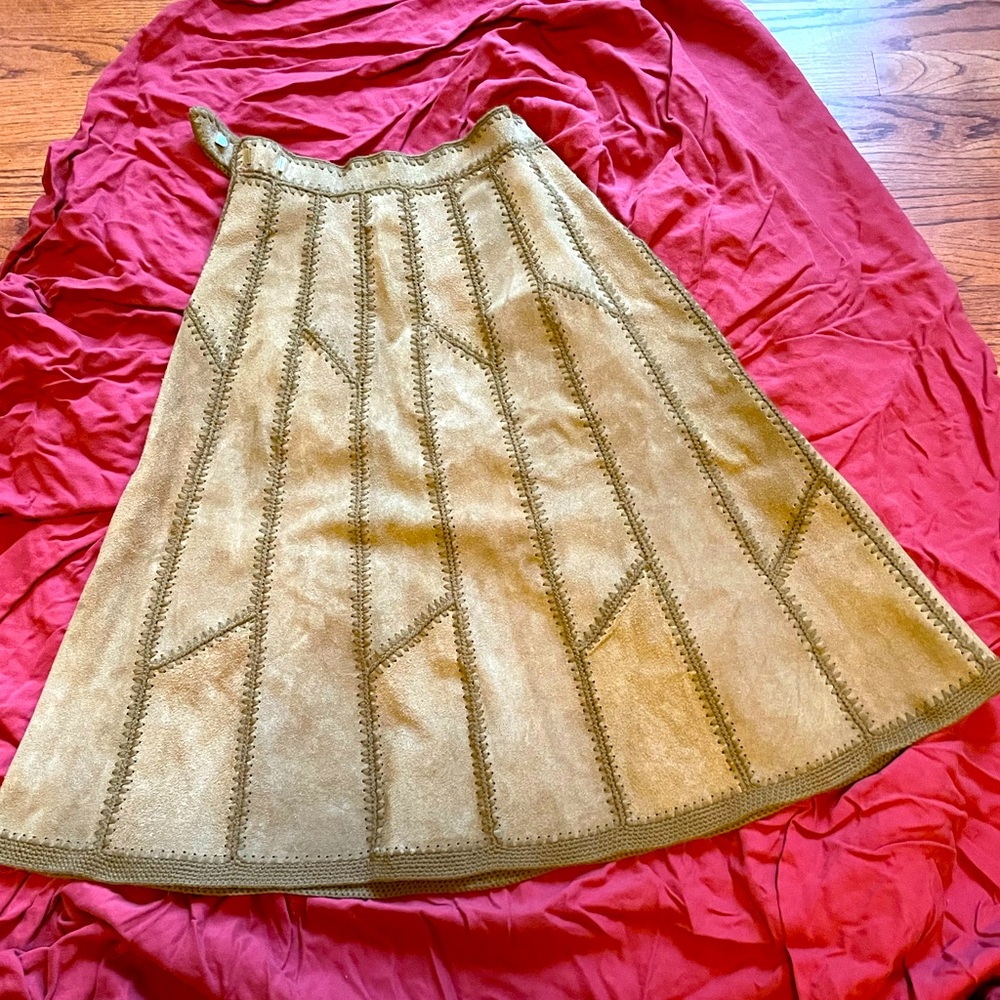 Brown suede skirt